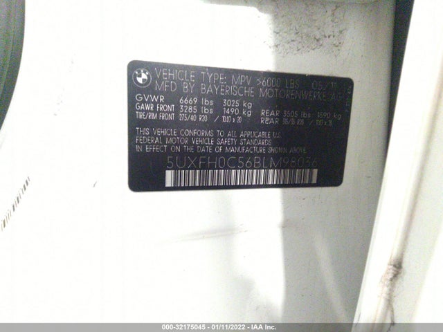 BMW X6 Activehybrid 2011 5UXFH0C56BLM98036 Image 9