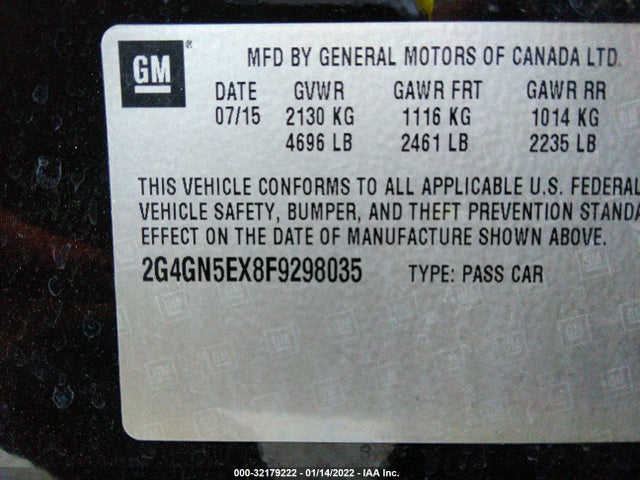 2015 Buick Regal, VIN: 2G4GN5EX8F9298035