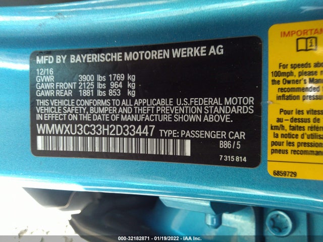 2017 Mini Cooper, VIN: WMWXU3C33H2D33447