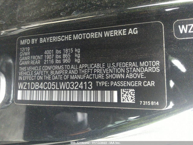 2020 Toyota Supra, VIN: WZ1DB4C05LW032413