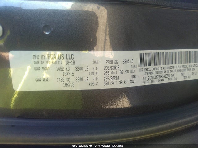 2019 Chrysler Pacifica Hybrid, VIN: 2C4RC1N75KR541855