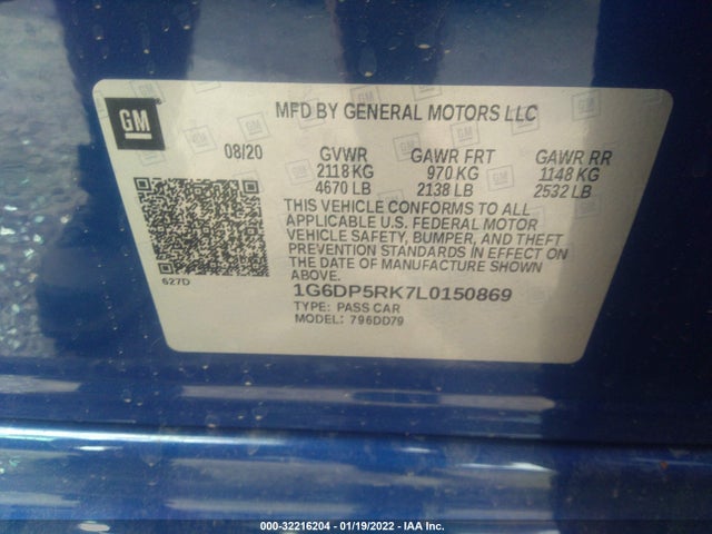 2020 Cadillac CT5, VIN: 1G6DP5RK7L0150869