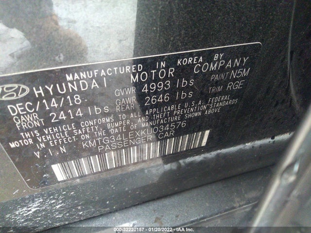 2019 Genesis G70, VIN: KMTG34LEXKU034576