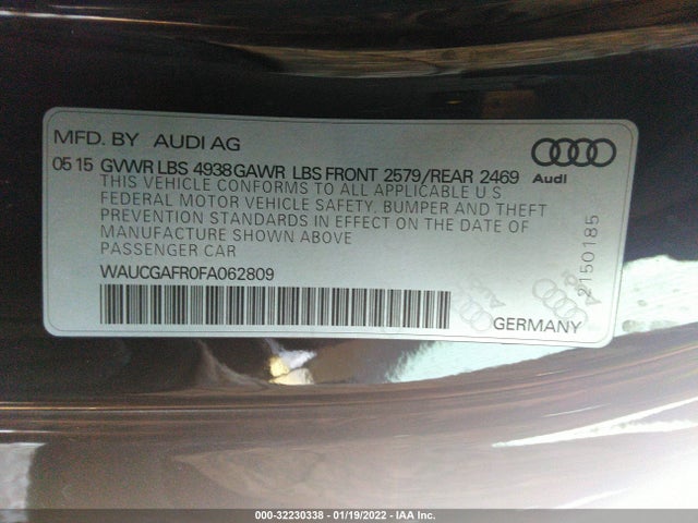 2015 Audi S5, VIN: WAUCGAFR0FA062809