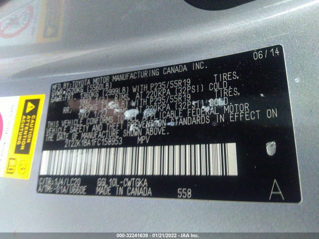 2015 Lexus RX, VIN: 2T2ZK1BA1FC158953