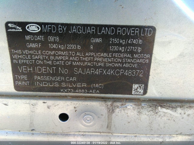 2019 Jaguar XE, VIN: SAJAR4FX4KCP48372