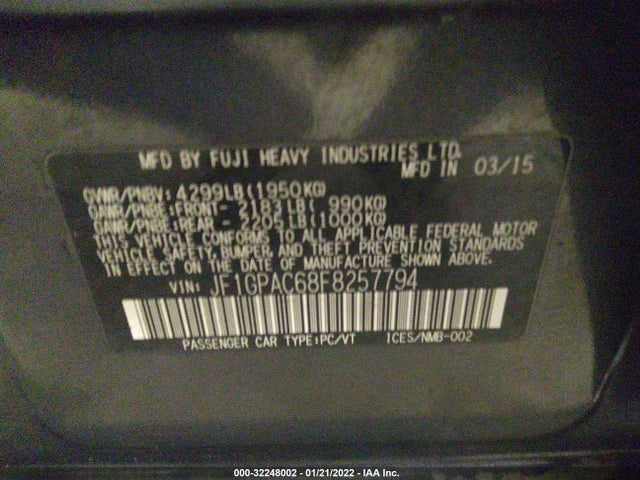 2015 Subaru Impreza, VIN: JF1GPAC68F8257794