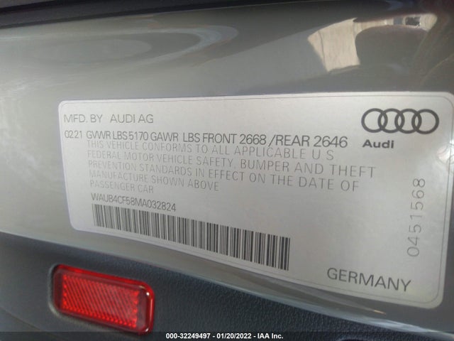 2021 Audi S5, VIN: WAUB4CF58MA032824