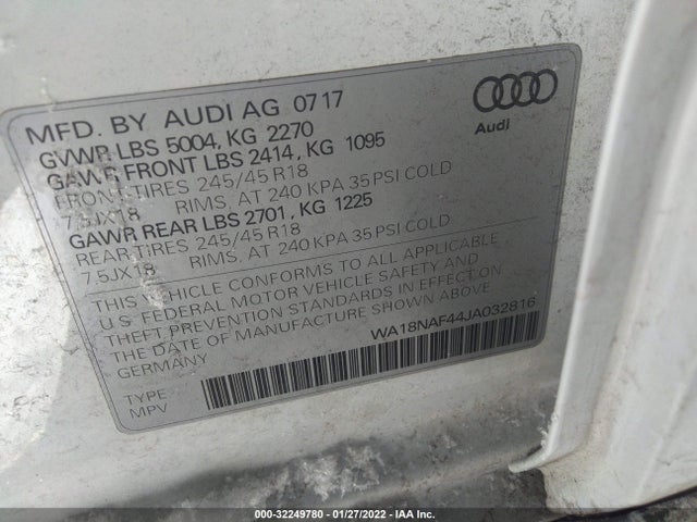 2018 Audi A6, VIN: WA18NAF44JA032816