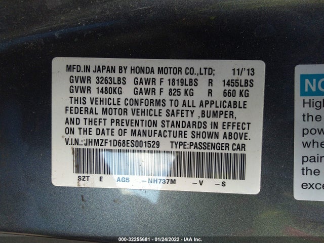2014 Honda CR-Z, VIN: JHMZF1D68ES001529