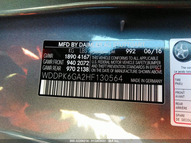 2017 Mercedes-Benz SLC-Class, VIN: WDDPK6GA2HF130564
