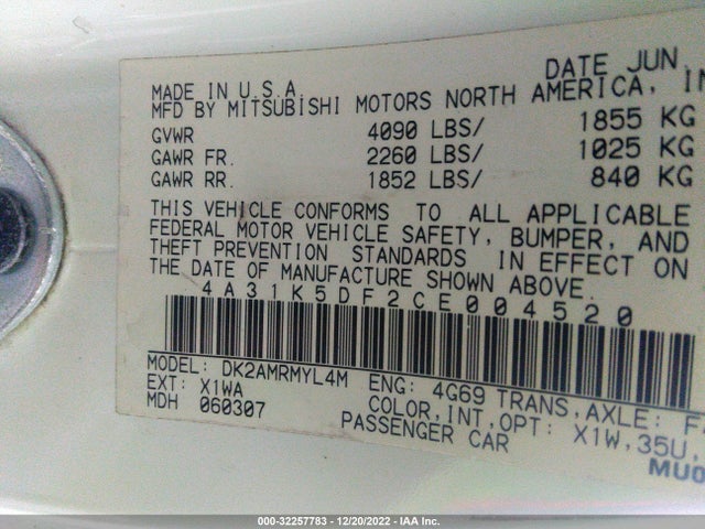 Mitsubishi Eclipse 2012 4A31K5DF2CE004520 Image 10