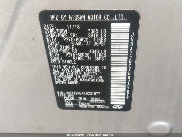2019 Infiniti QX80, VIN: JN8AZ2NEXK9231677