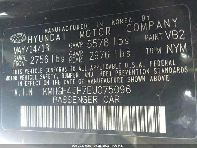 2014 Hyundai Equus, VIN: KMHGH4JH7EU075096