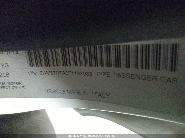 2015 Maserati Ghibli, VIN: ZAM57RTA0F1133933