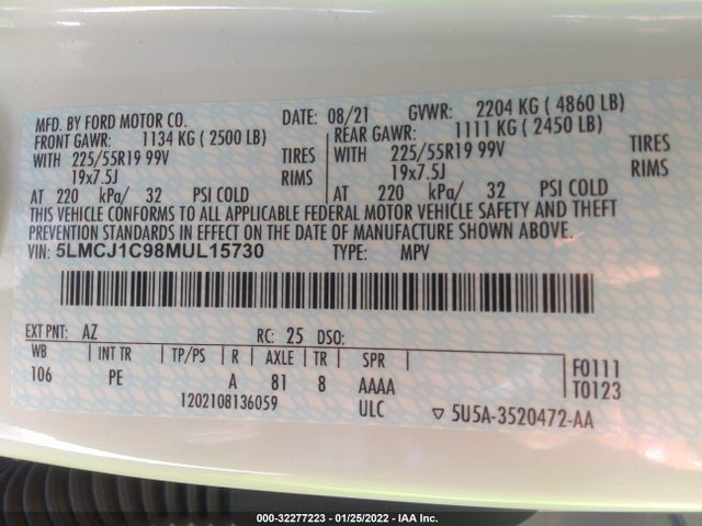 2021 Lincoln Corsair, VIN: 5LMCJ1C98MUL15730