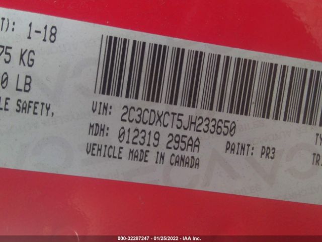 2C3CDXCT5JH233650 Dodge CHARGER R/T