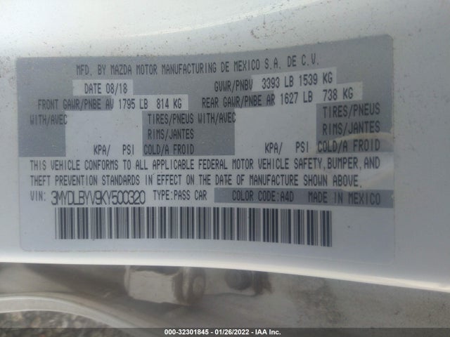 2019 Toyota Yaris, VIN: 3MYDLBYV9KY500320