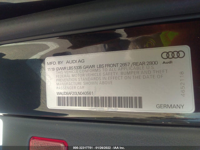 2020 Audi A6, VIN: WAUD8AF20LN040561