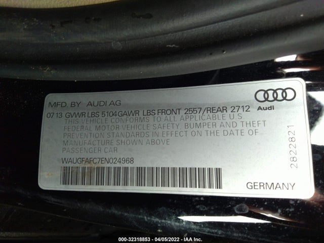 WAUGFAFC7EN024968 Audi A6 2.0t Premium Plus