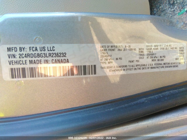 2020 Dodge Grand Caravan, VIN: 2C4RDGBG3LR236232