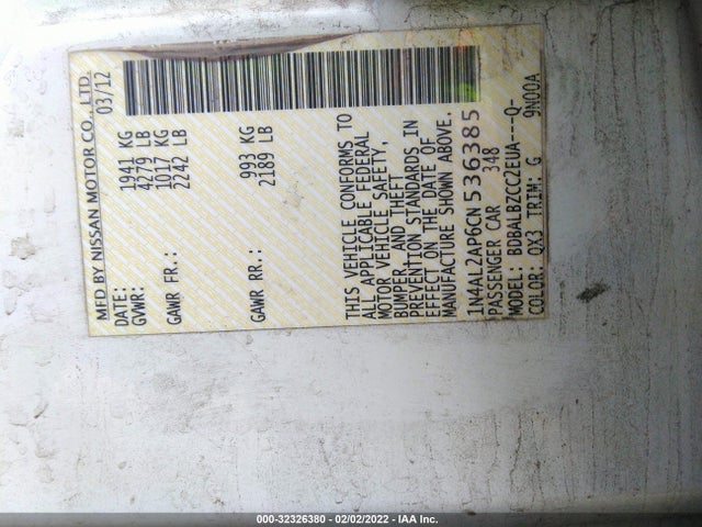 2012 NISSAN ALTIMA 1N4AL2AP6CN536385 Photo 8