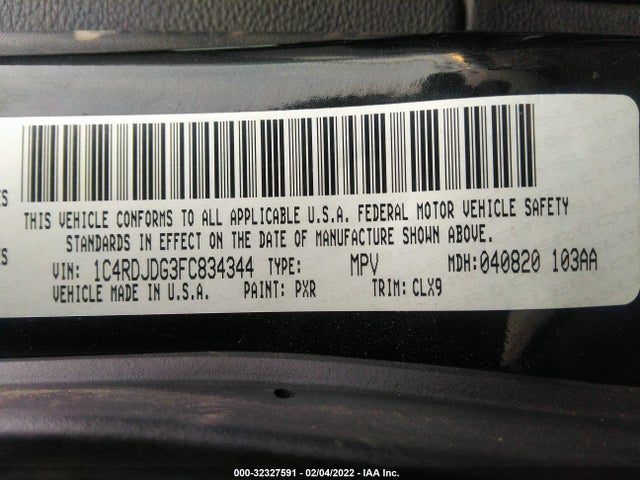 Dodge DURANGO LIMITED 2015 1C4RDJDG3FC834344 Image 11