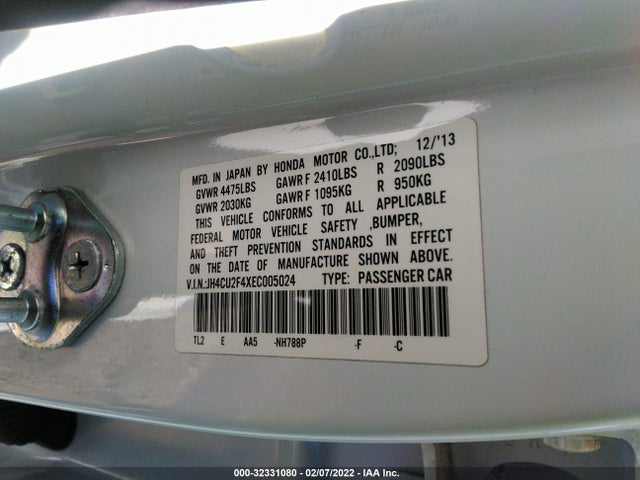 2014 Acura TSX, VIN: JH4CU2F4XEC005024