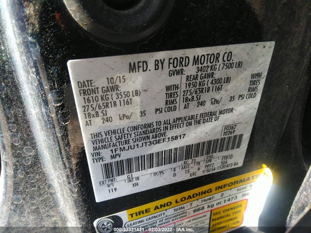 2016 Ford Expedition, VIN: 1FMJU1JT3GEF15817