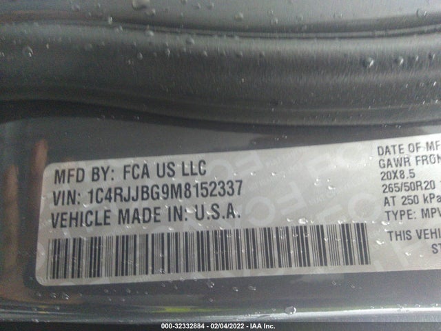 2021 Jeep Grand Cherokee, VIN: 1C4RJJBG9M8152337