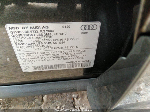 2020 Audi SQ5, VIN: WA1B4AFY4L2056977