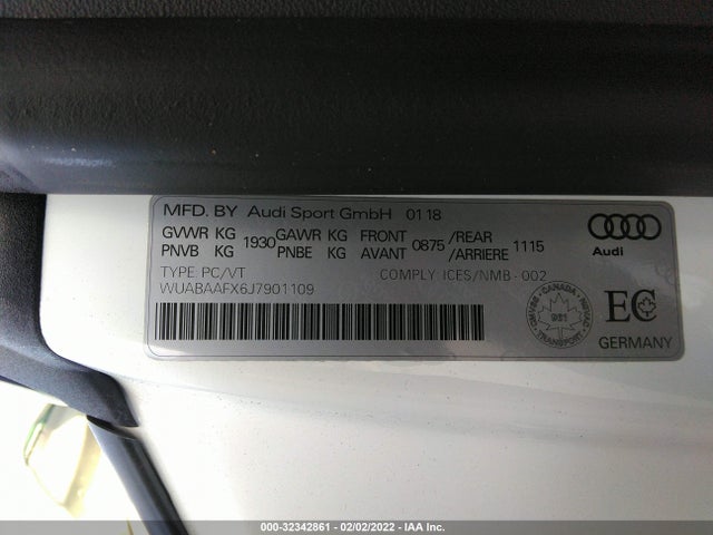 2018 Audi R8, VIN: WUABAAFX6J7901109