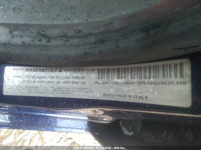 2018 Maserati Ghibli, VIN: ZAM57YTA5J1286097