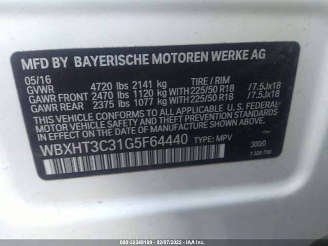 2016 BMW X1, VIN: WBXHT3C31G5F64440