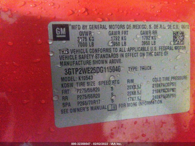 3GTP2WE25DG115040 GMC Sierra 1500 Slt