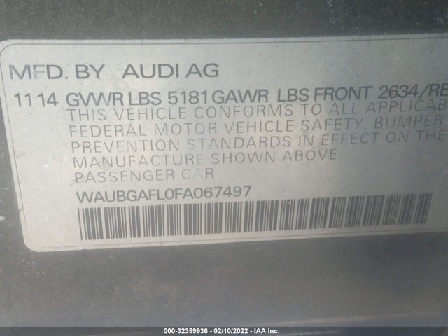 2015 AUDI S4 WAUBGAFL0FA067497 Photo 8