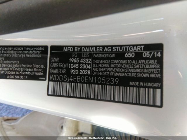WDDSJ4EB0EN105239 Mercedes-Benz Cla-class Cla 250