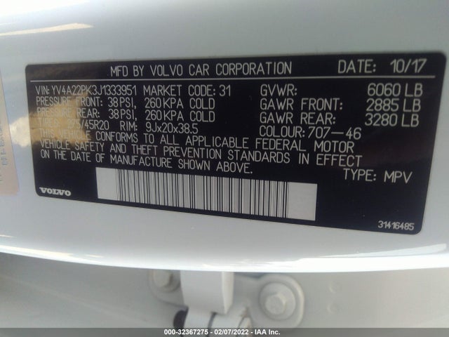 Volvo XC90 2018 YV4A22PK3J1333951 Image 10