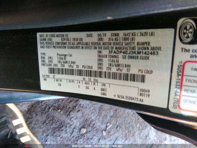 2019 Ford Fiesta, VIN: 3FADP4EJ3KM142483