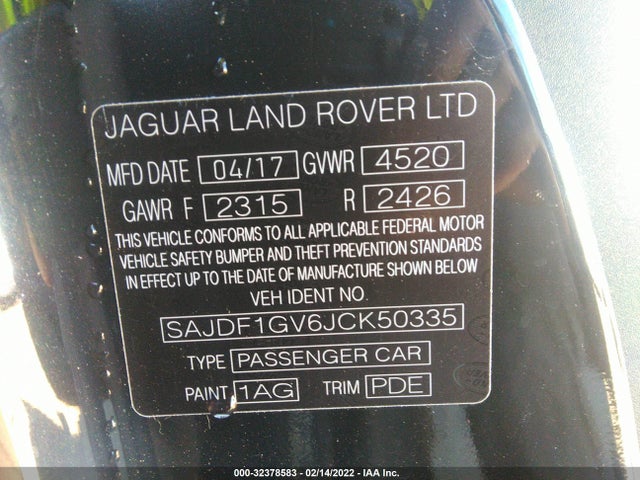 2018 Jaguar F-TYPE, VIN: SAJDF1GV6JCK50335