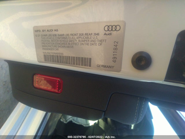 2022 Audi A5, VIN: WAUFACF50NA015155