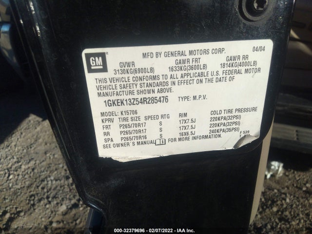 GMC YUKON SLT 2004 1GKEK13Z54R285476 Image 10