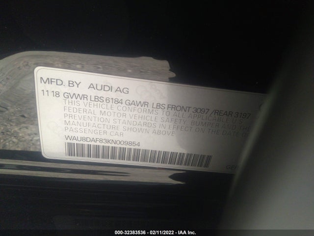2019 Audi A8, VIN: WAU8DAF83KN009854