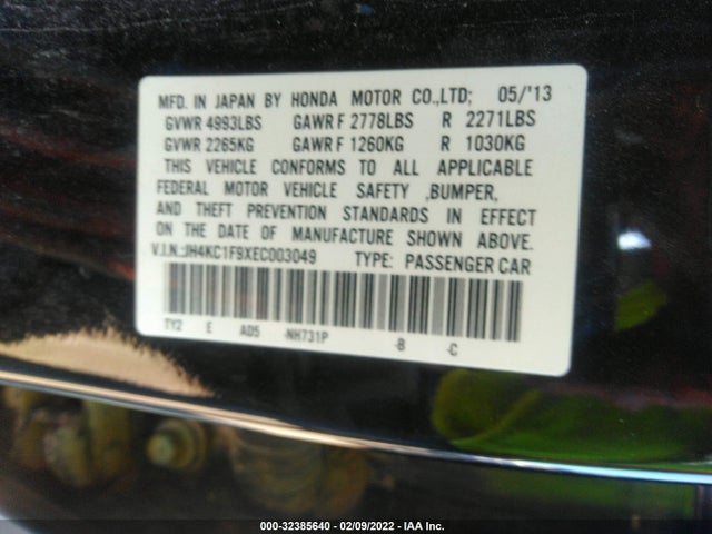 2014 Acura RLX, VIN: JH4KC1F9XEC003049