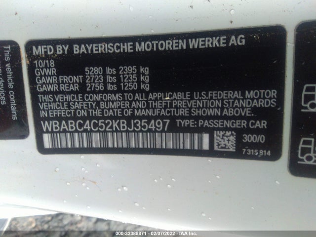 2019 BMW 8 Series, VIN: WBABC4C52KBJ35497