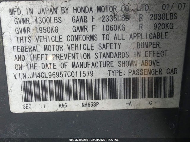 JH4CL96957C011579 Acura Tsx Navi