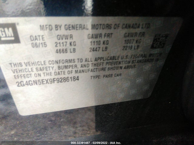 Buick Regal Turbo/e-assist Premium I 2015 2G4GN5EX9F9286184 Image 9