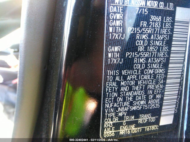 2015 Nissan Juke, VIN: JN8AF5MR5FT512535