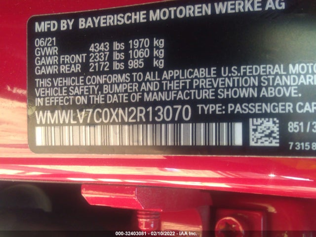 2022 Mini Clubman, VIN: WMWLV7C0XN2R13070