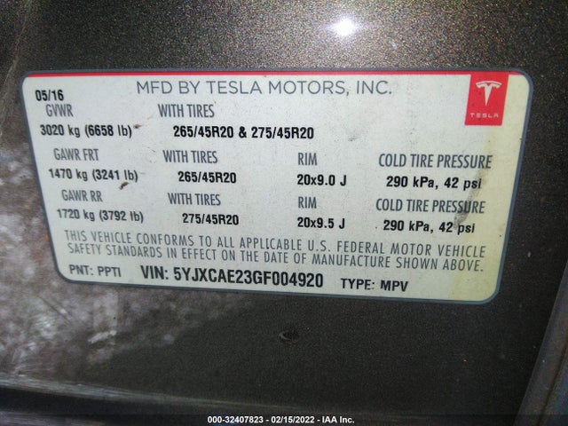 Tesla MODEL X 2016 5YJXCAE23GF004920 Image 10